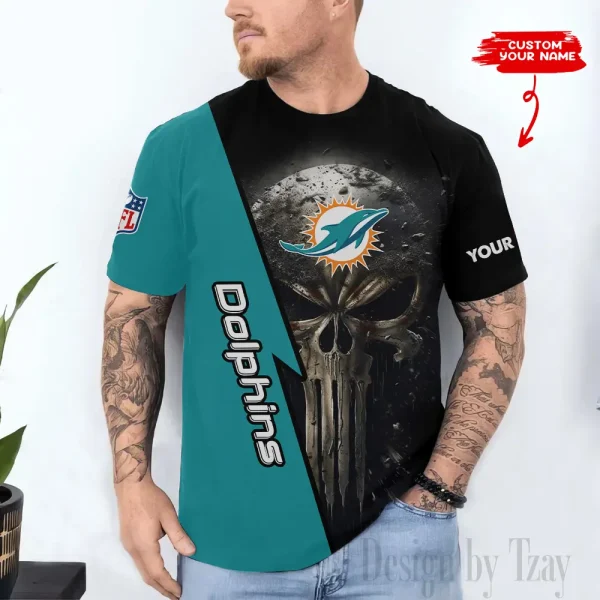 Miami Dolphins Trendy Men's 3D Printed T-shirt Fashion O-neck 2025 AZTS1362