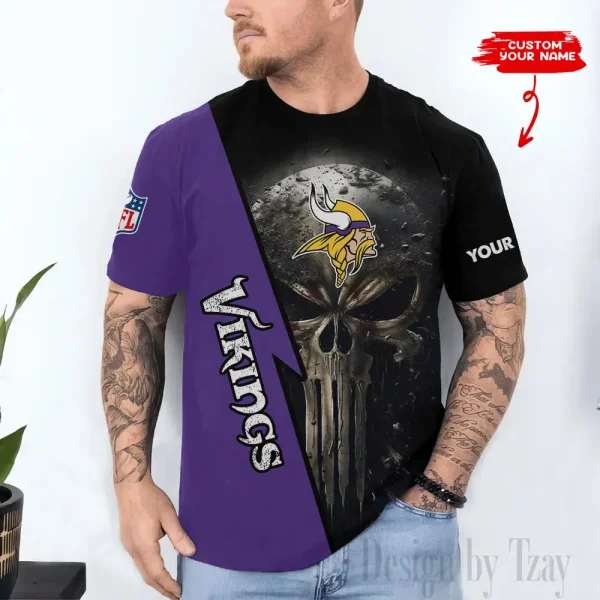 Minnesota Vikings Trendy Men's 3D Printed T-shirt Fashion O-neck 2025 AZTS1363