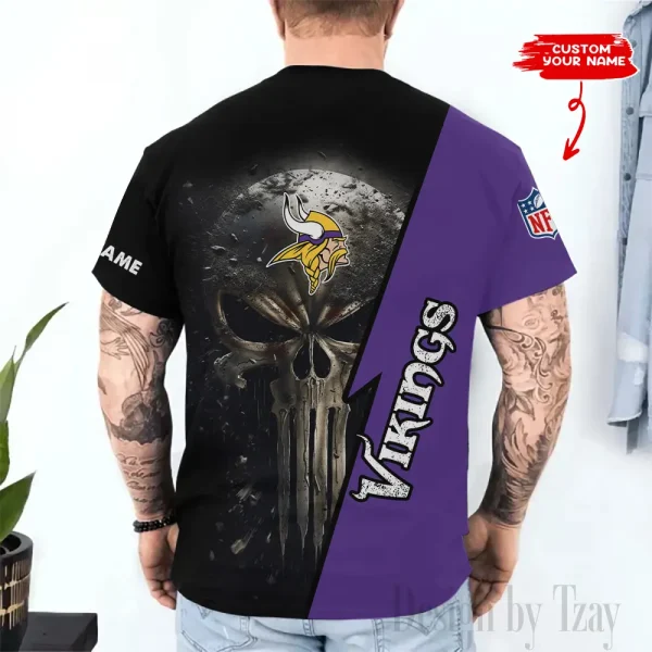 Minnesota Vikings Trendy Men's 3D Printed T-shirt Fashion O-neck 2025 AZTS1363 - Image 2