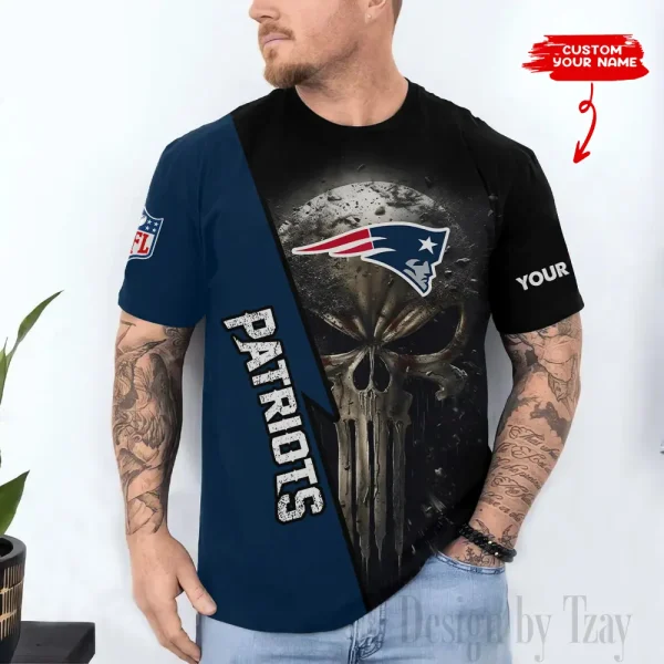 New England Patriots Trendy Men's 3D Printed T-shirt Fashion O-neck 2025 AZTS1364