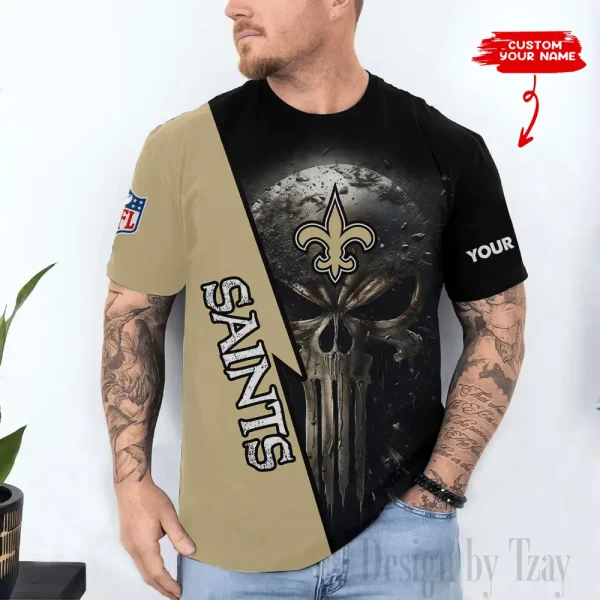 New Orleans Saints Trendy Men's 3D Printed T-shirt Fashion O-neck 2025 AZTS1365
