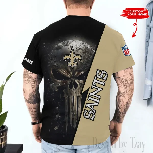 New Orleans Saints Trendy Men's 3D Printed T-shirt Fashion O-neck 2025 AZTS1365 - Image 2