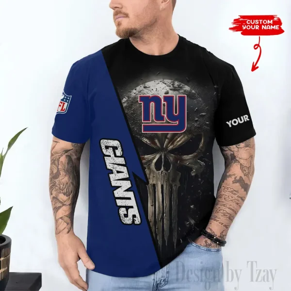 New York Giants Trendy Men's 3D Printed T-shirt Fashion O-neck 2025 AZTS1366