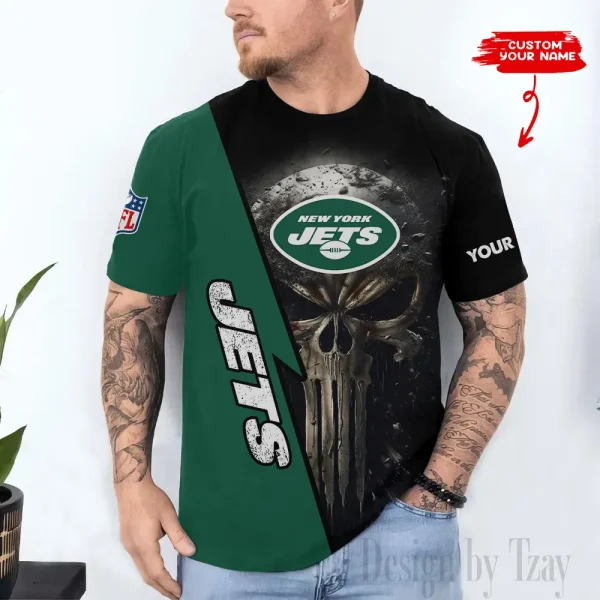 New York Jets Trendy Men's 3D Printed T-shirt Fashion O-neck 2025 AZTS1367