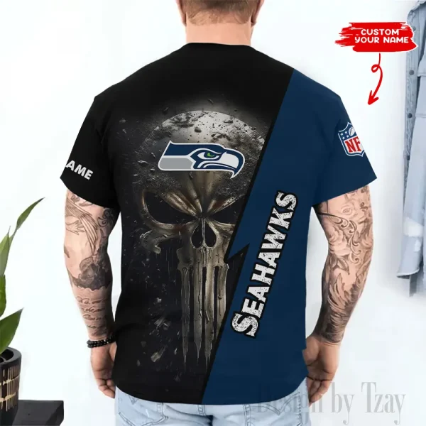 Seattle Seahawks Trendy Men's 3D Printed T-shirt Fashion O-neck 2025 AZTS1371 - Image 2