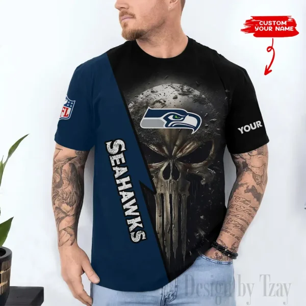Seattle Seahawks Trendy Men's 3D Printed T-shirt Fashion O-neck 2025 AZTS1371
