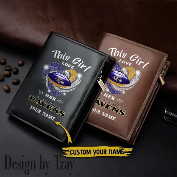 Baltimore Ravens Leather Wallets Vertical Style SPTLVW547