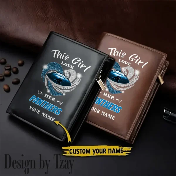 Carolina Panthers Leather Wallets Vertical Style SPTLVW549