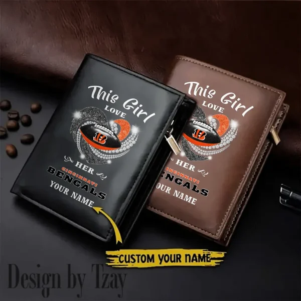 Cincinnati Bengals Leather Wallets Vertical Style SPTLVW551