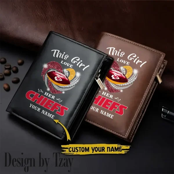Kansas City Chiefs Leather Wallets Vertical Style SPTLVW560