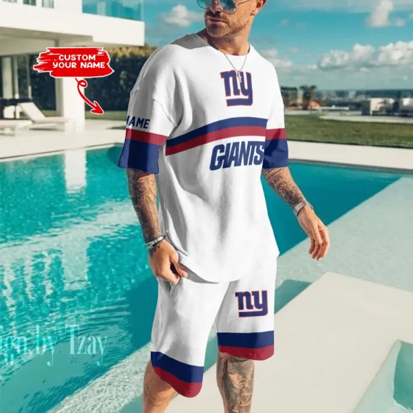 New York Giants Limited Edition Summer Collection T-shirt And Shorts Set AZTS1398
