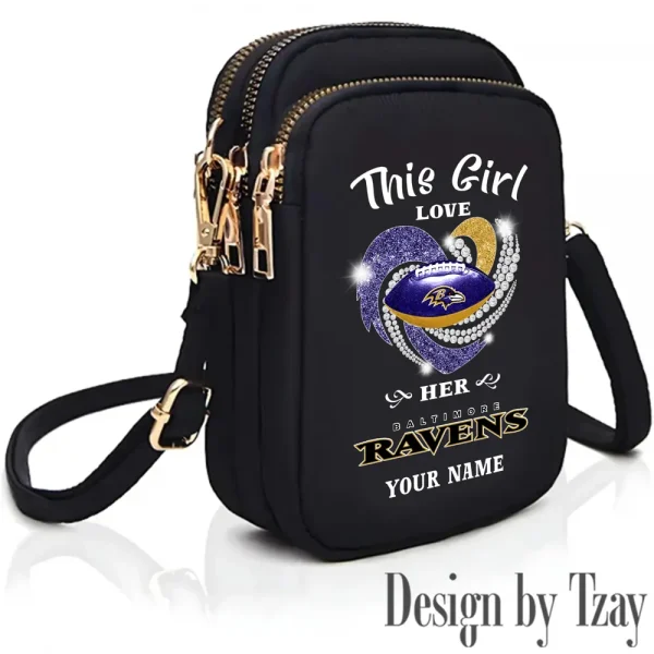 Baltimore Ravens New Style 2025 Ladies Crossbody Bag With Adjustable Strap S9CBB425
