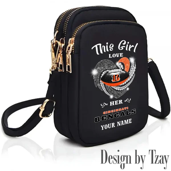 Cincinnati Bengals New Style 2025 Ladies Crossbody Bag With Adjustable Strap S9CBB429