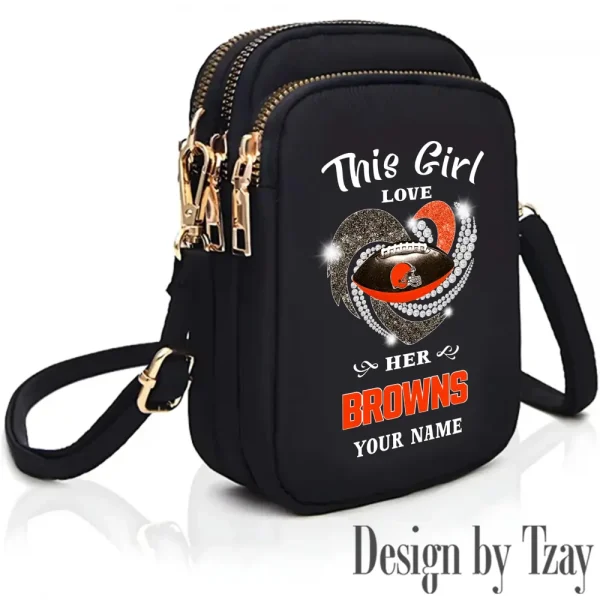 Cleveland Browns New Style 2025 Ladies Crossbody Bag With Adjustable Strap S9CBB430