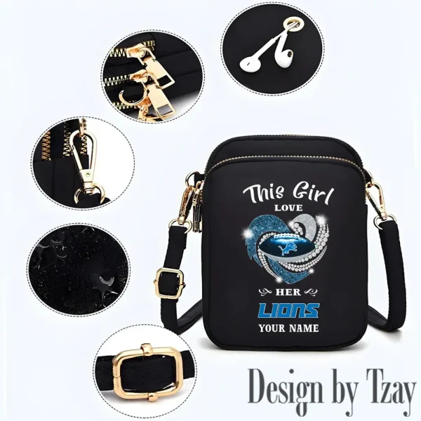 Detroit Lions New Style 2025 Ladies Crossbody Bag With Adjustable Strap S9CBB433 - Image 2