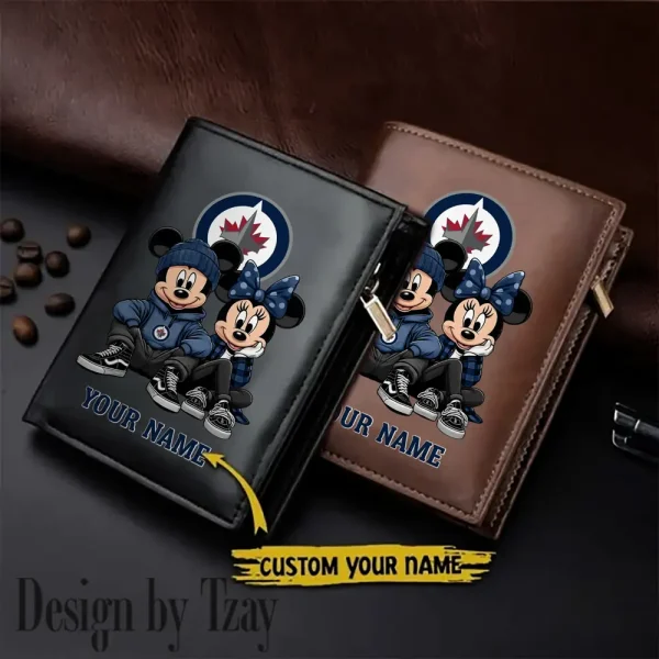 Winnipeg Jets NHL Leather Wallets Vertical Style SPTLVW563