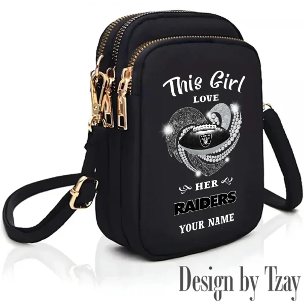 Las Vegas Raiders New Style 2025 Ladies Crossbody Bag With Adjustable Strap S9CBB439