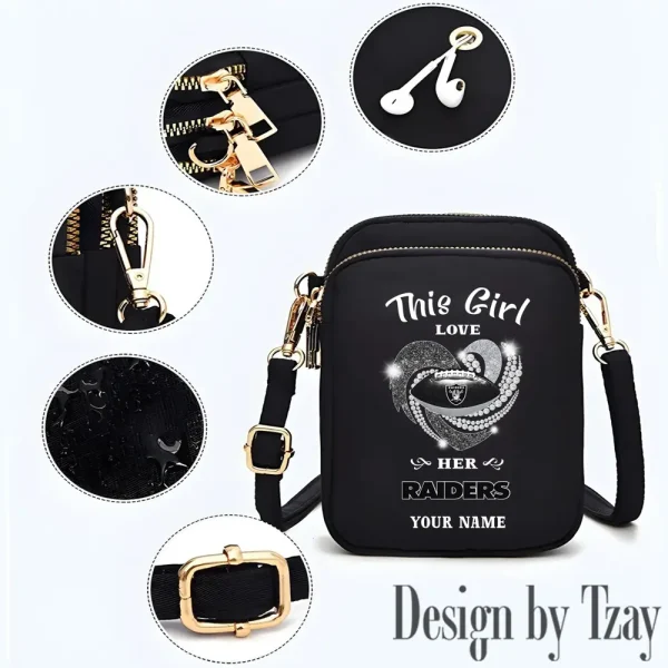 Las Vegas Raiders New Style 2025 Ladies Crossbody Bag With Adjustable Strap S9CBB439 - Image 3