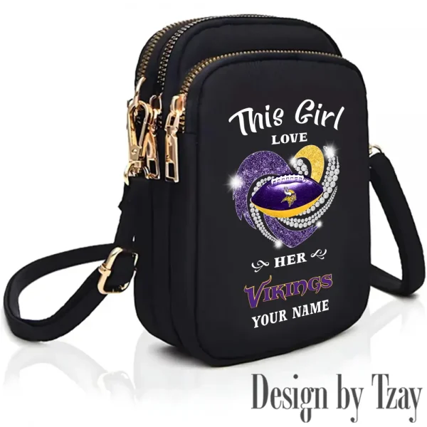 Minnesota Vikings New Style 2025 Ladies Crossbody Bag With Adjustable Strap S9CBB443