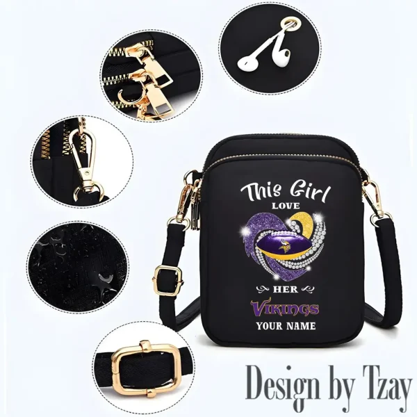 Minnesota Vikings New Style 2025 Ladies Crossbody Bag With Adjustable Strap S9CBB443 - Image 3
