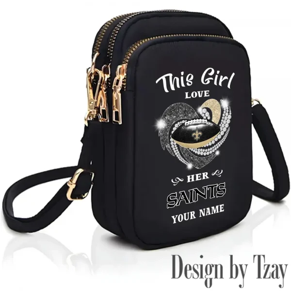 New Orleans Saints New Style 2025 Ladies Crossbody Bag With Adjustable Strap S9CBB445