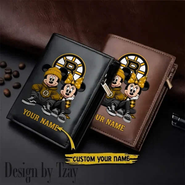 Boston Bruins NHL Leather Wallets Vertical Style SPTLVW571