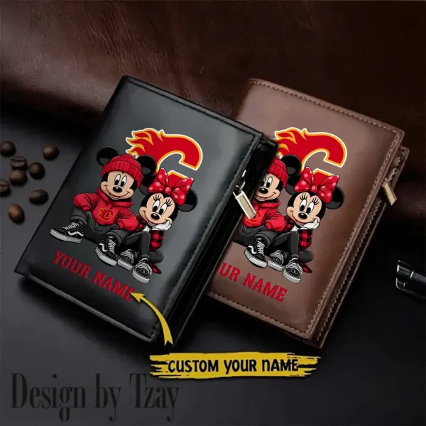 Calgary Flames NHL Leather Wallets Vertical Style SPTLVW573