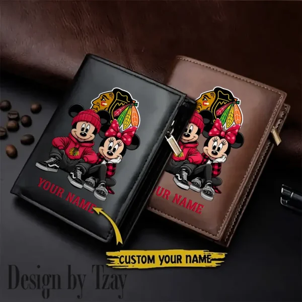 Chicago Blackhawks NHL Leather Wallets Vertical Style SPTLVW575
