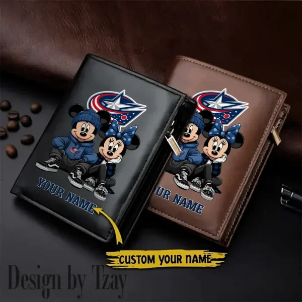 Columbus Blue Jackets NHL Leather Wallets Vertical Style SPTLVW577