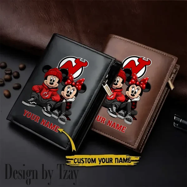 New Jersey Devils NHL Leather Wallets Vertical Style SPTLVW586
