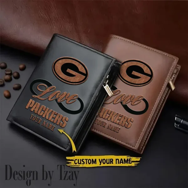 Green Bay Packers Leather Wallets Vertical Style SPTLVW605