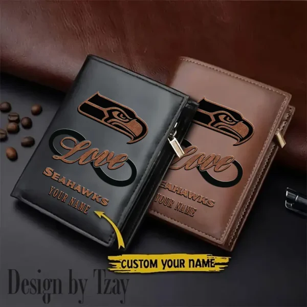 Seattle Seahawks Leather Wallets Vertical Style SPTLVW622