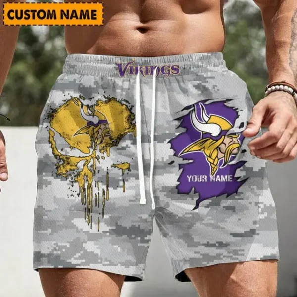 Minnesota Vikings Men Short Pants Custom Name Gift For Fans