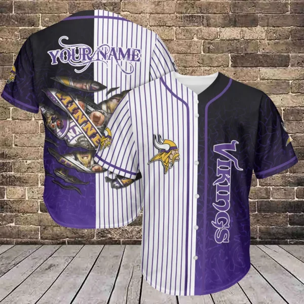 Minnesota Vikings Casual Button Baseball Shirt Trending 2025 AZCBJS668