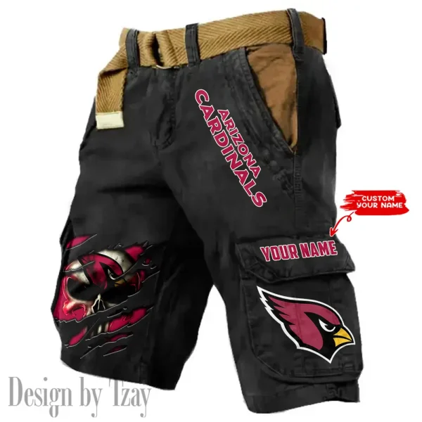 Arizona Cardinals Pocket Print Cargo Shorts (Belt Not Included) trending 2025 S9MCS335 - Image 2