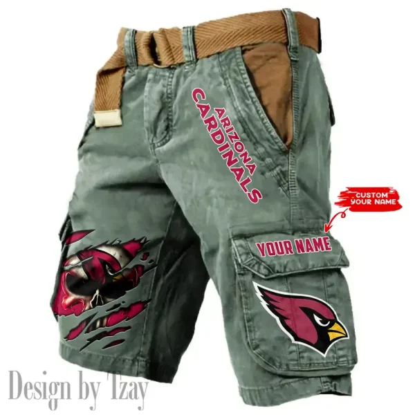 Arizona Cardinals Pocket Print Cargo Shorts (Belt Not Included) trending 2025 S9MCS335 - Image 6