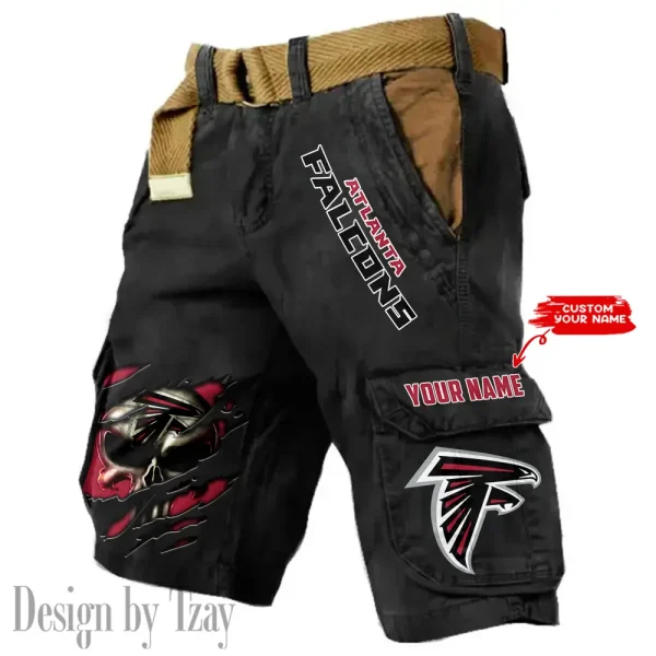Atlanta Falcons Pocket Print Cargo Shorts (Belt Not Included) trending 2025 S9MCS336