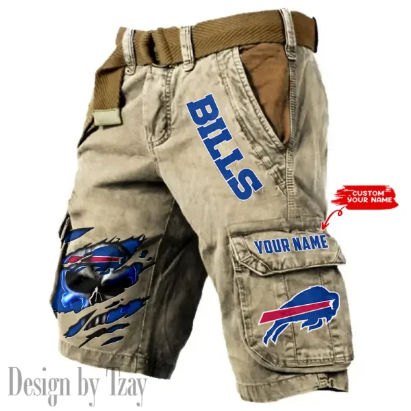 Buffalo Bills Pocket Print Cargo Shorts (Belt Not Included) trending 2025 S9MCS338 - Image 3