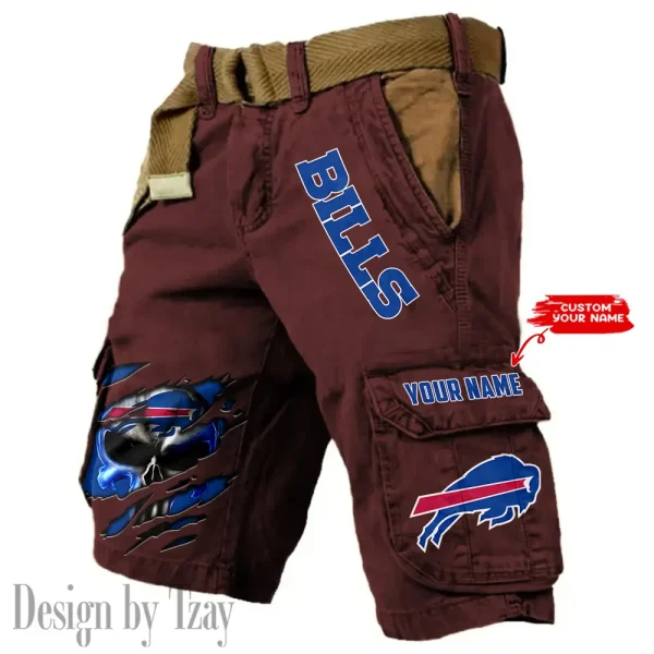 Buffalo Bills Pocket Print Cargo Shorts (Belt Not Included) trending 2025 S9MCS338 - Image 6