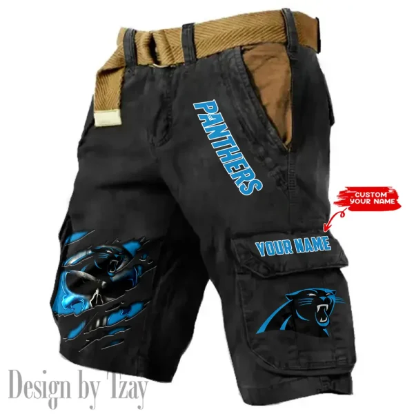Carolina Panthers Pocket Print Cargo Shorts (Belt Not Included) trending 2025 S9MCS339 - Image 4