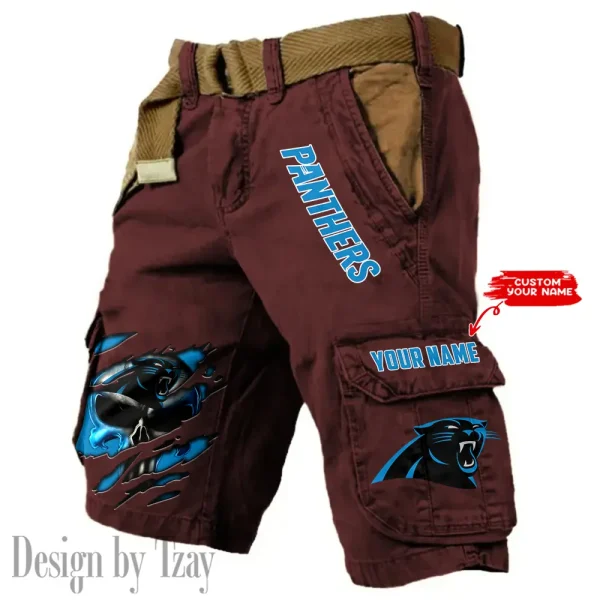 Carolina Panthers Pocket Print Cargo Shorts (Belt Not Included) trending 2025 S9MCS339 - Image 6