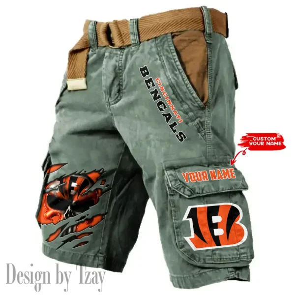 Cincinnati Bengals Pocket Print Cargo Shorts (Belt Not Included) trending 2025 S9MCS341 - Image 4