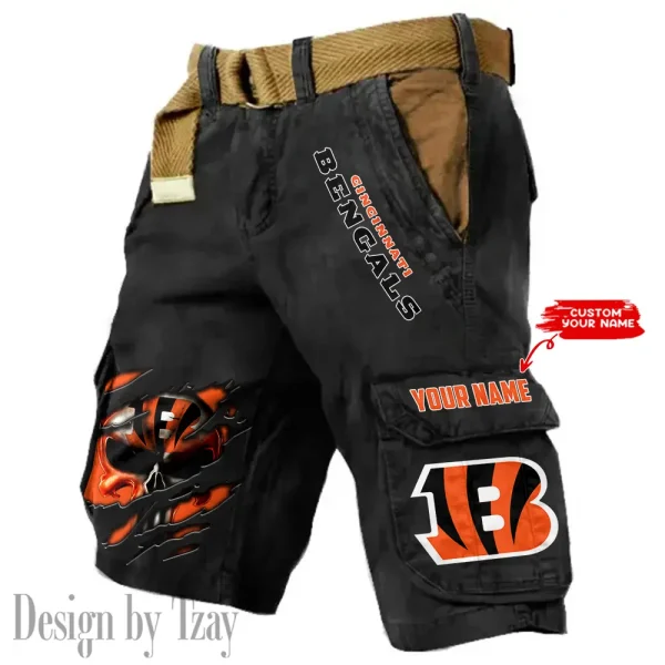 Cincinnati Bengals Pocket Print Cargo Shorts (Belt Not Included) trending 2025 S9MCS341 - Image 6