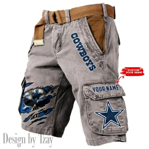Dallas Cowboys Pocket Print Cargo Shorts (Belt Not Included) trending 2025 S9MCS343 - Image 2