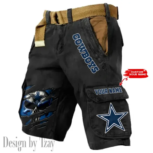 Dallas Cowboys Pocket Print Cargo Shorts (Belt Not Included) trending 2025 S9MCS343 - Image 6