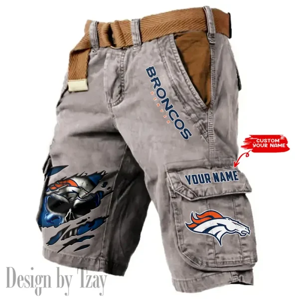 Denver Broncos Pocket Print Cargo Shorts (Belt Not Included) trending 2025 S9MCS344 - Image 5