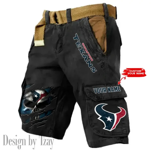 Houston Texans Pocket Print Cargo Shorts (Belt Not Included) trending 2025 S9MCS347 - Image 4