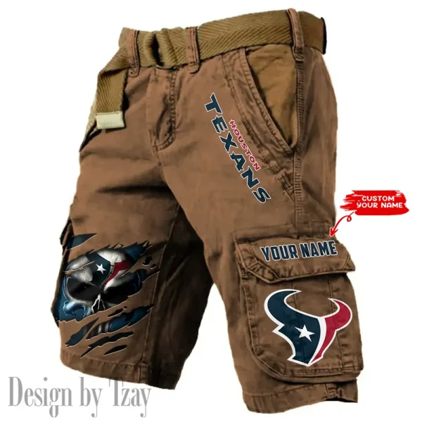Houston Texans Pocket Print Cargo Shorts (Belt Not Included) trending 2025 S9MCS347 - Image 5
