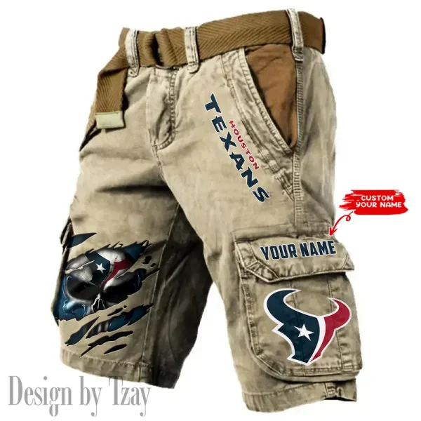 Houston Texans Pocket Print Cargo Shorts (Belt Not Included) trending 2025 S9MCS347 - Image 6