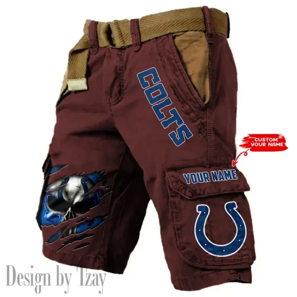 Indianapolis Colts Pocket Print Cargo Shorts (Belt Not Included) trending 2025 S9MCS348 - Image 5